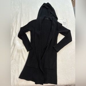 Black Hooded Cardigan